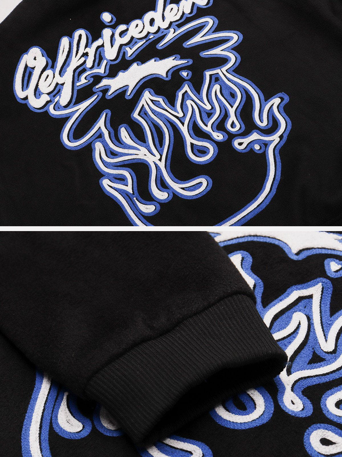 Aelfric Eden Patchwork Embroidery Varsity Jacket