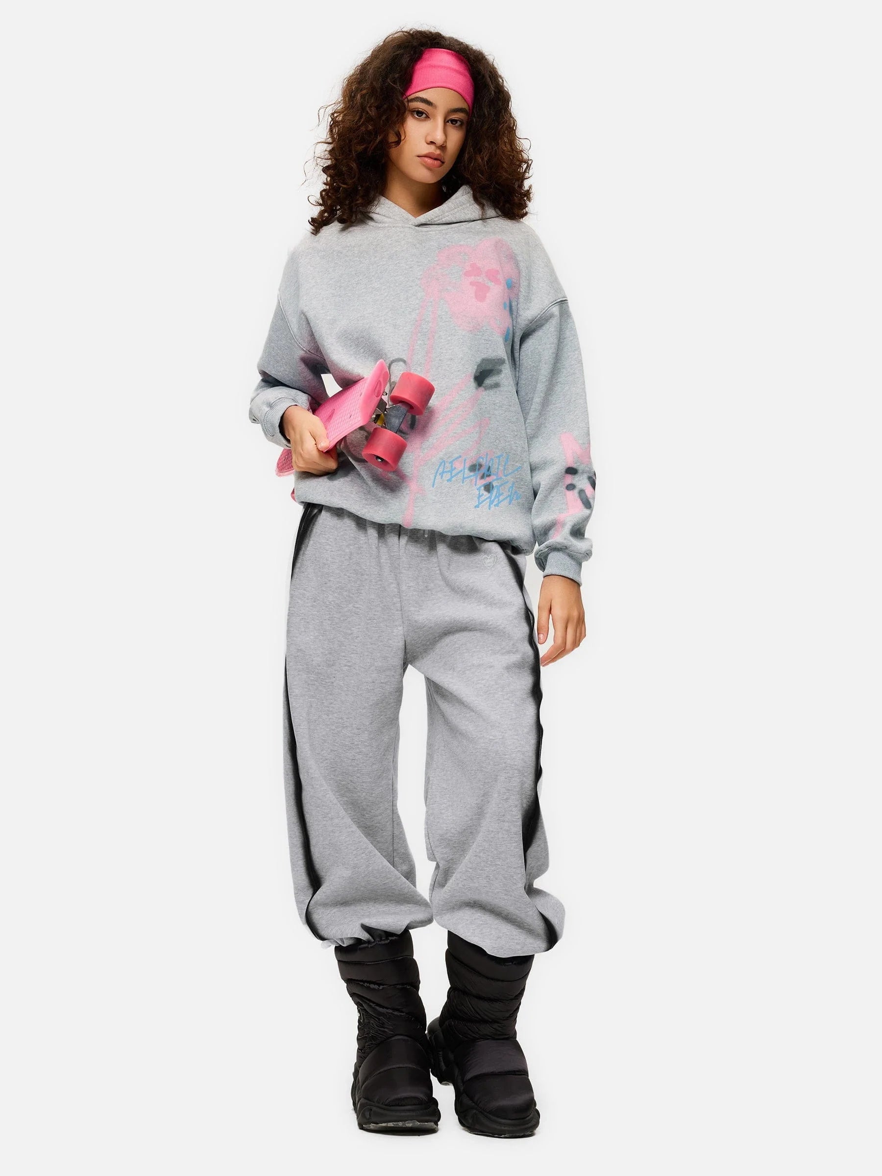 Aelfric Eden Cartoon Graffiti Print Hoodie