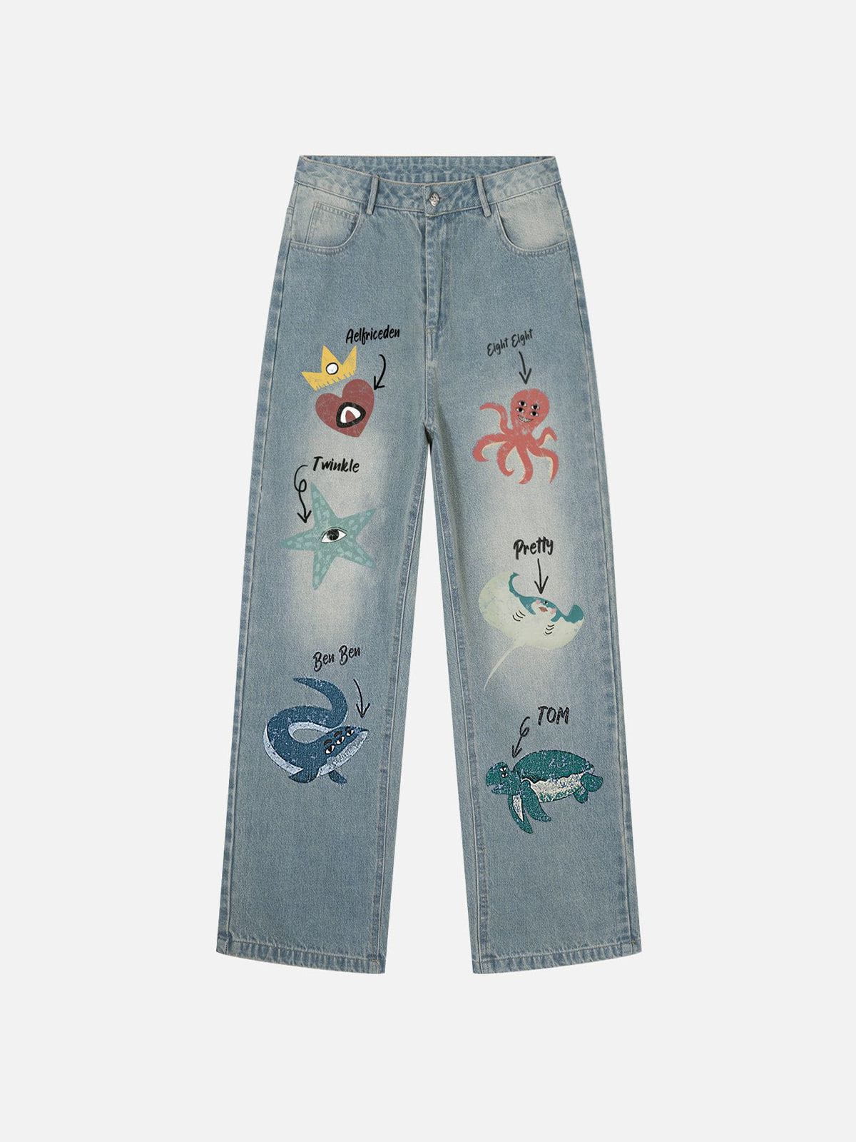 Aelfric Eden Sea Animal Print Jeans
