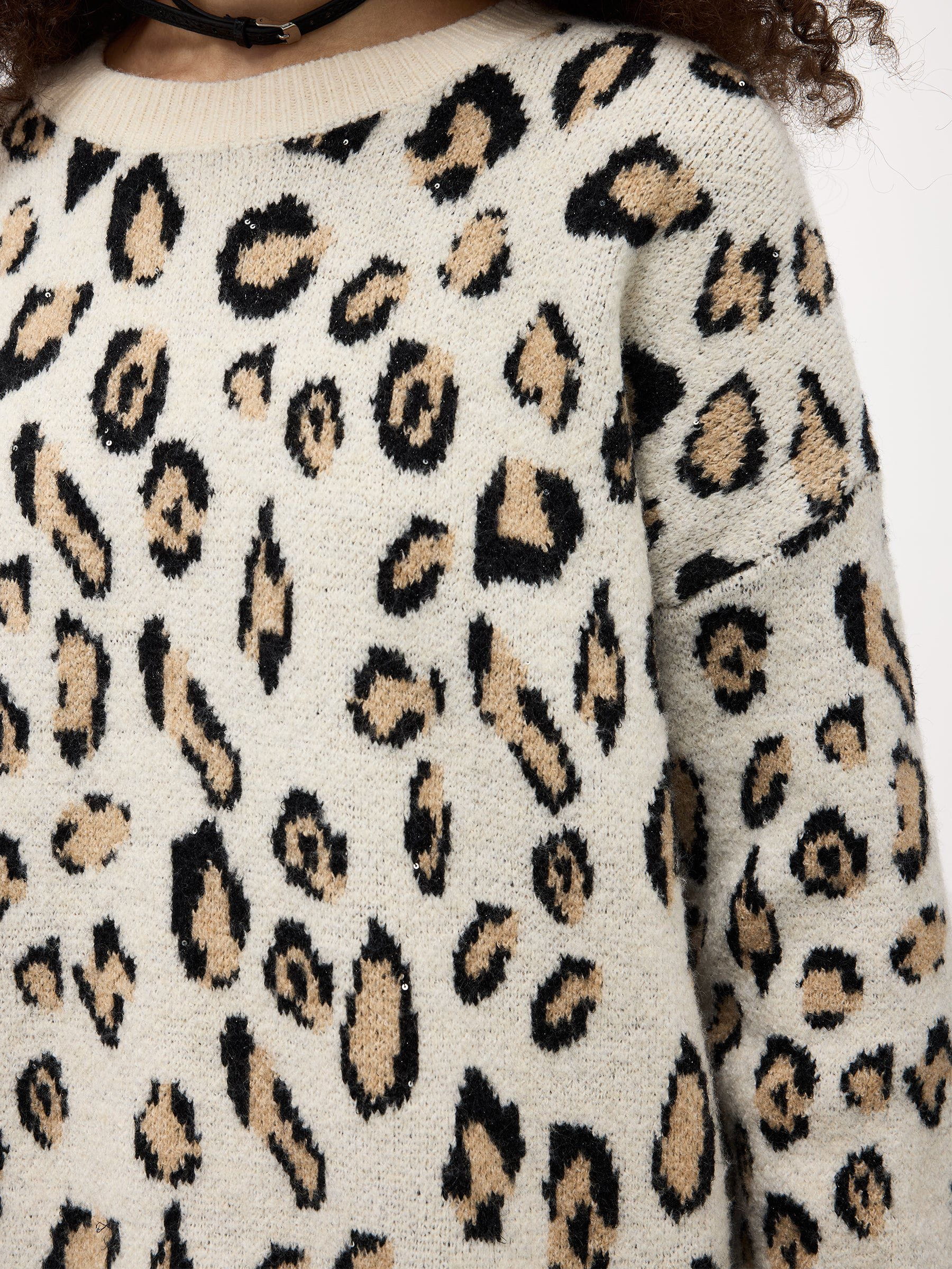 Aelfric Eden Apricot Leopard Print Sweater