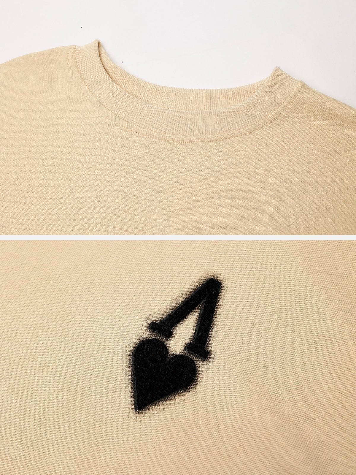 City of Love Button Detachable Sleeve Sweatshirt