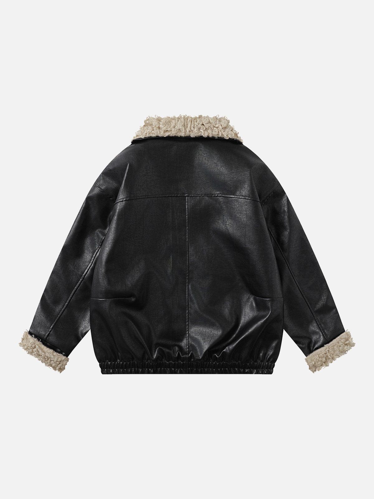 Aelfric Eden Plush Collar Faux Leather Jacket