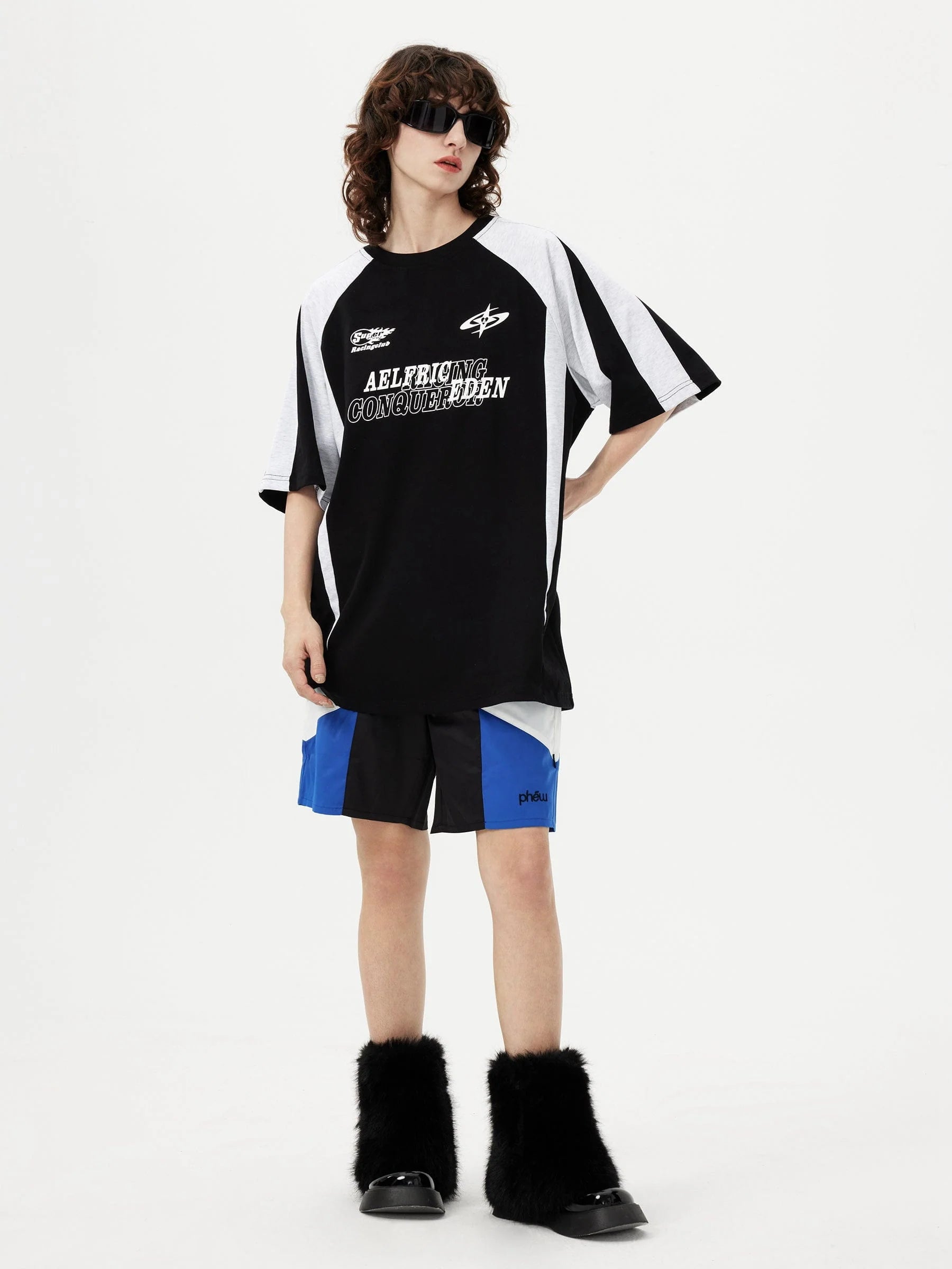 Aelfric Eden Color Blocking Racing Print Tee