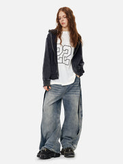 Aelfric Eden Deconstruction Patchwork Washed Barrel Jeans