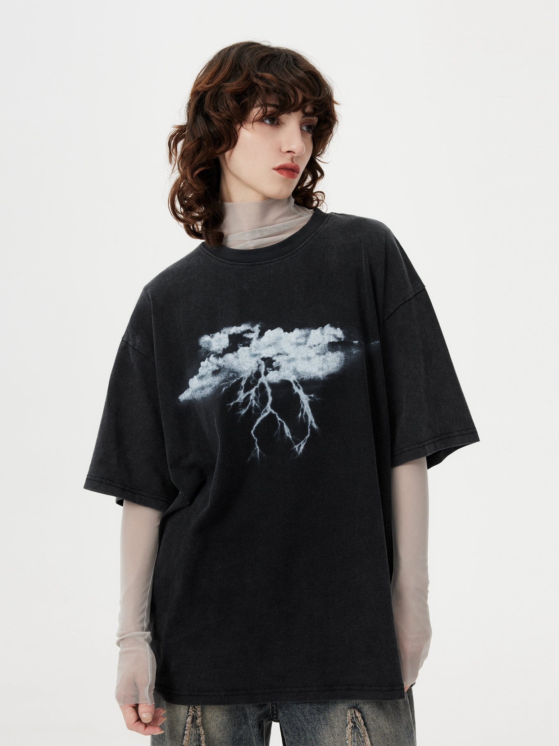Aelfric Eden Lightning Print Washed Tee