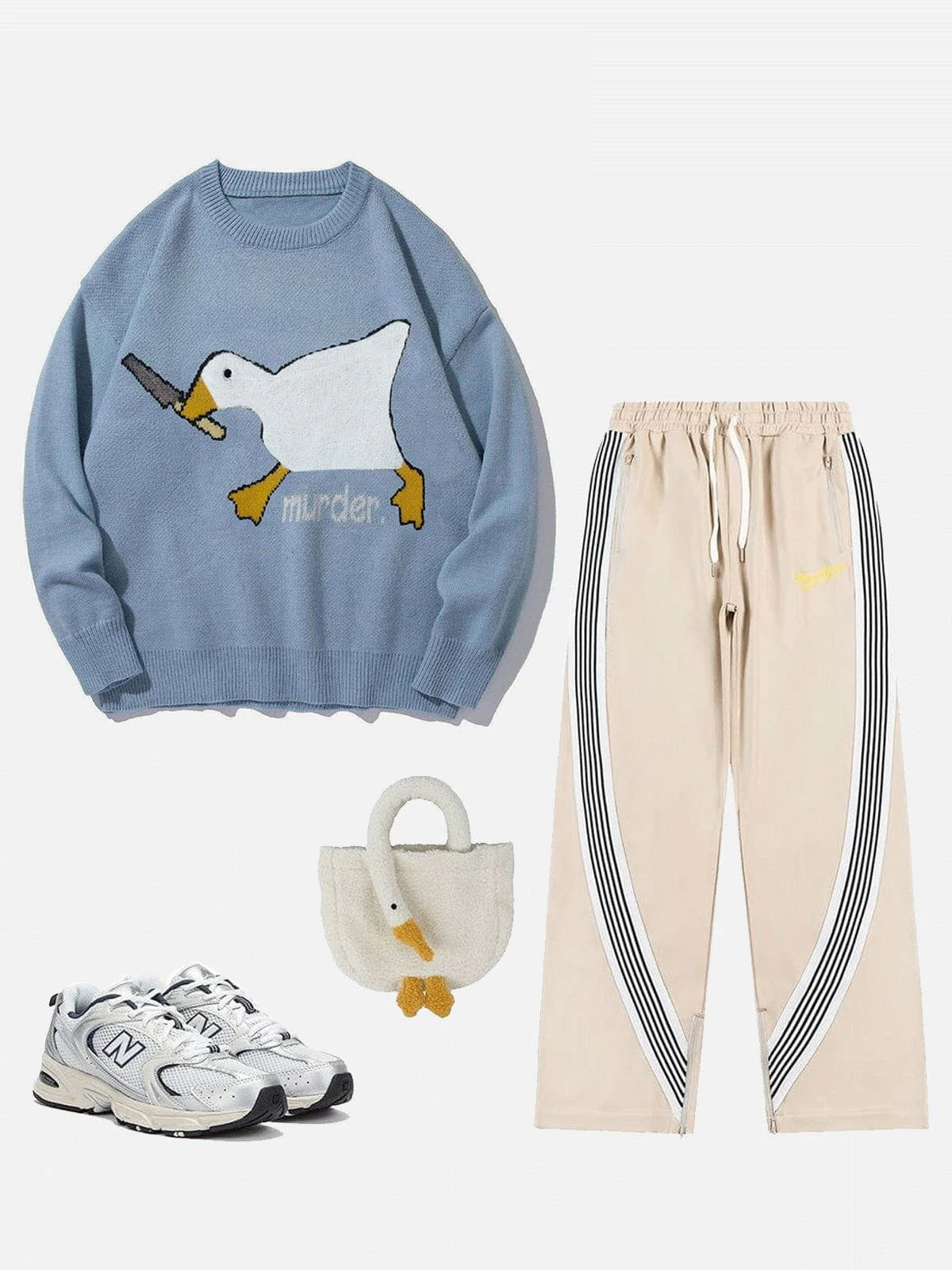 Aelfric Eden Cute Murder Goose Pattern Knit Sweater