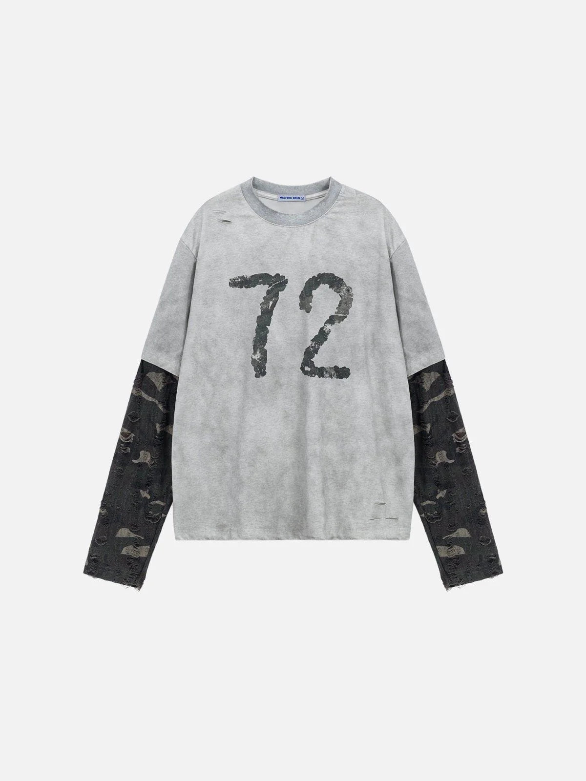 Aelfric Eden Camouflage Distressed Long Sleeve Tee