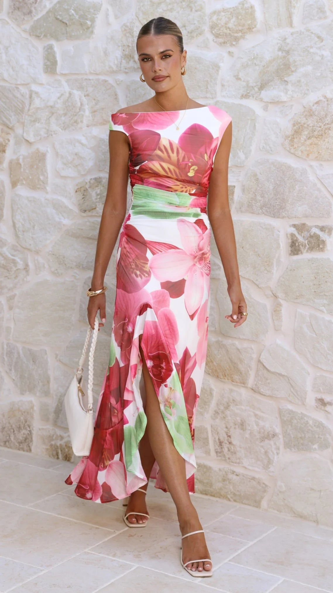 Amity Maxi Dress - Pink/Green Floral