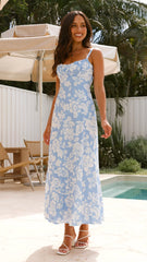 Margo Midi Dress - Blue Floral