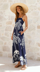 Jaylene Maxi Dress - Navy Bahamas