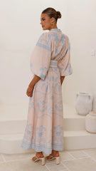 Xander Long Sleeve Maxi Dress - Blue
