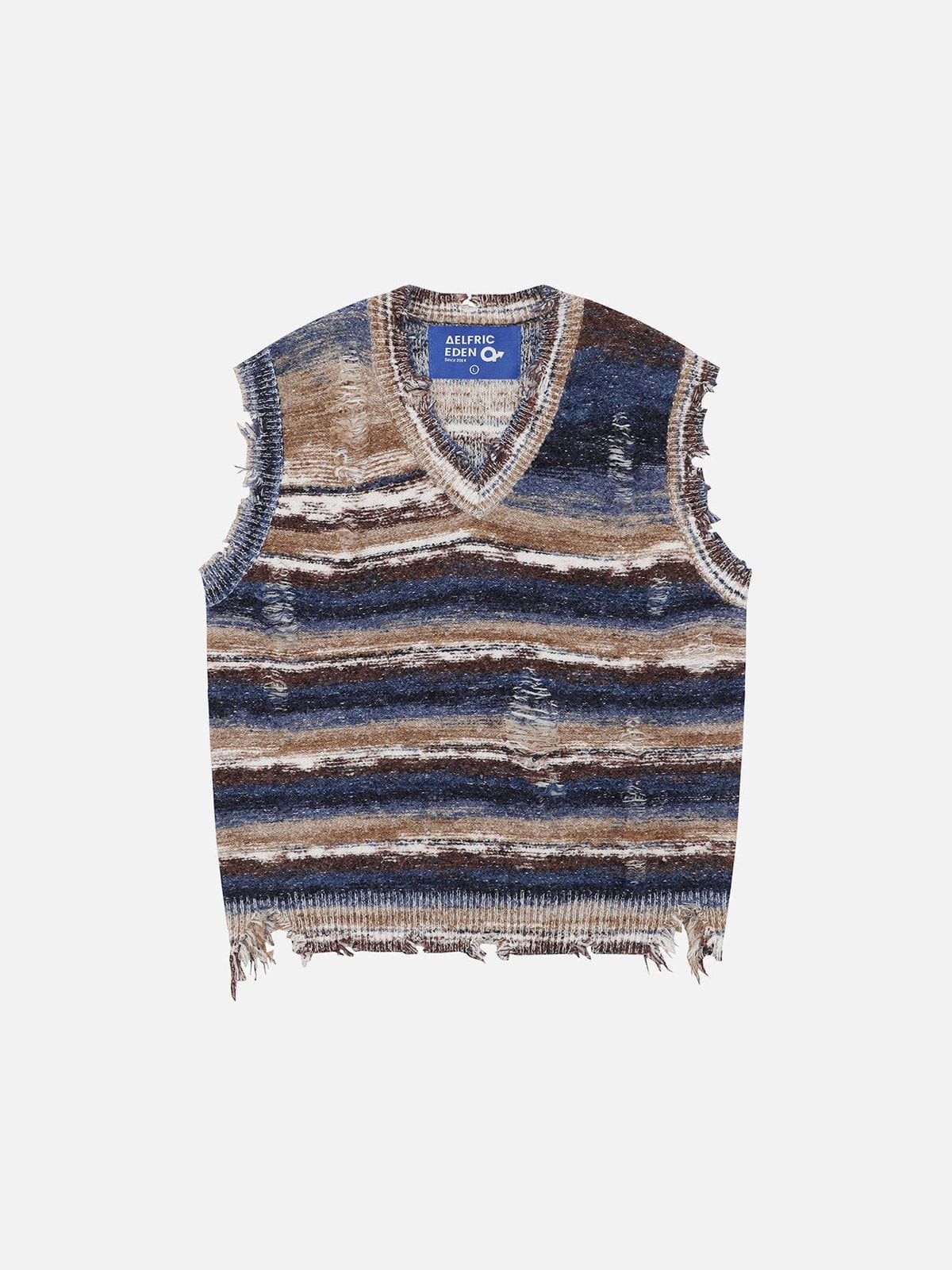 Aelfric Eden Distressed Stripe Sweater Vest