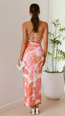 Ashley Maxi Dress - Pink/Orange Floral