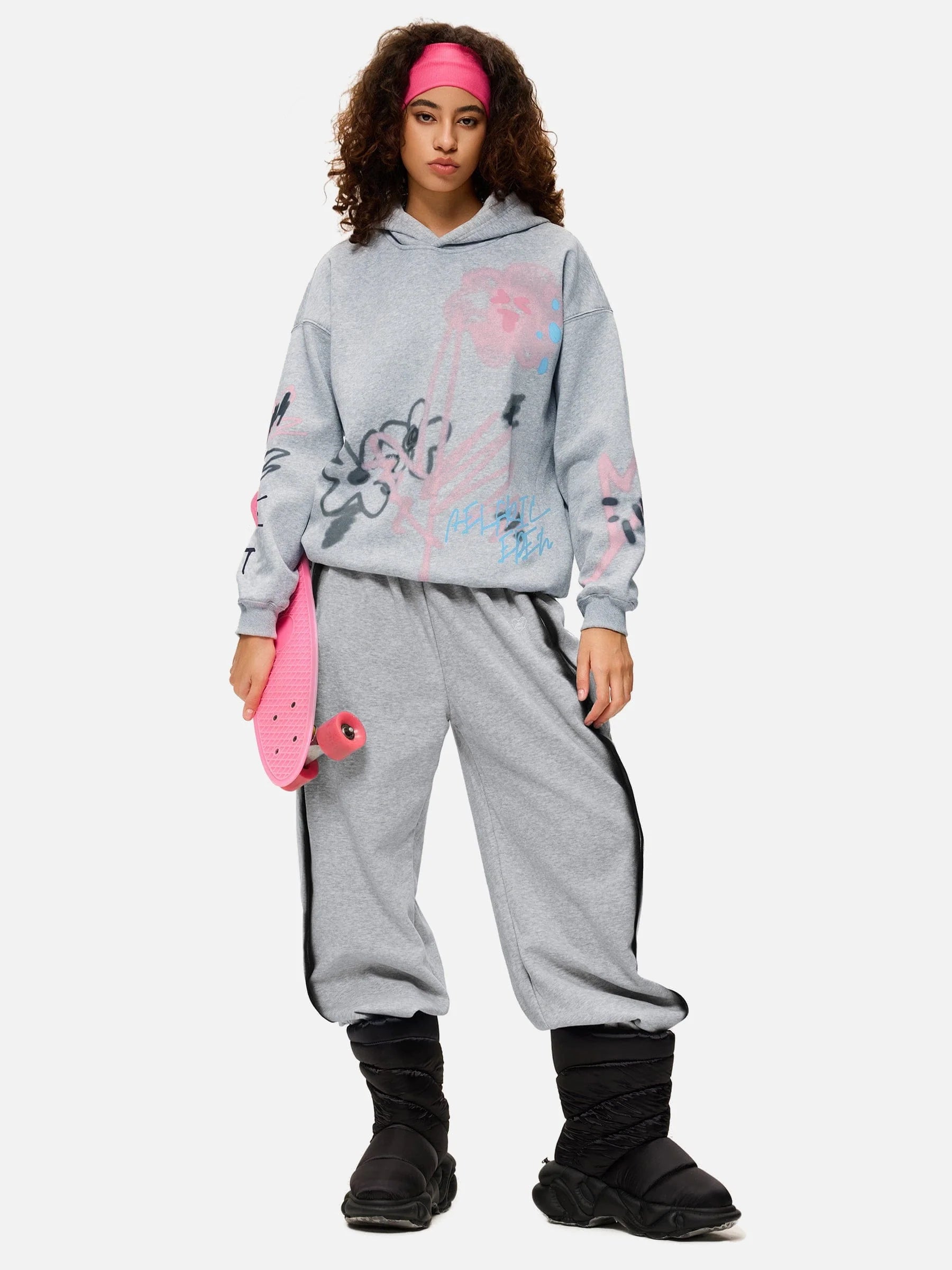 Aelfric Eden Cartoon Graffiti Print Hoodie