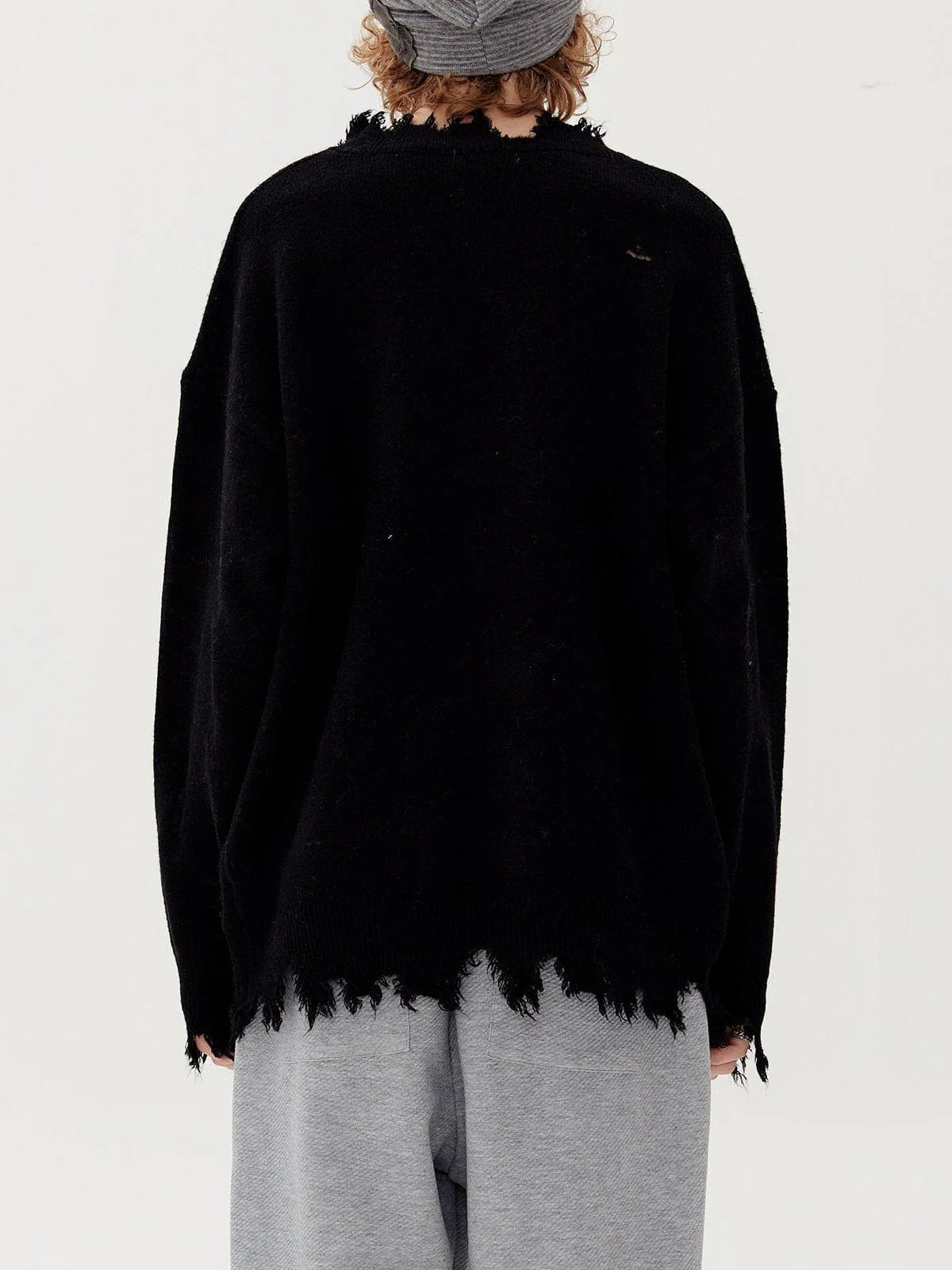 Aelfric Eden Letters Ripped Hole Sweater