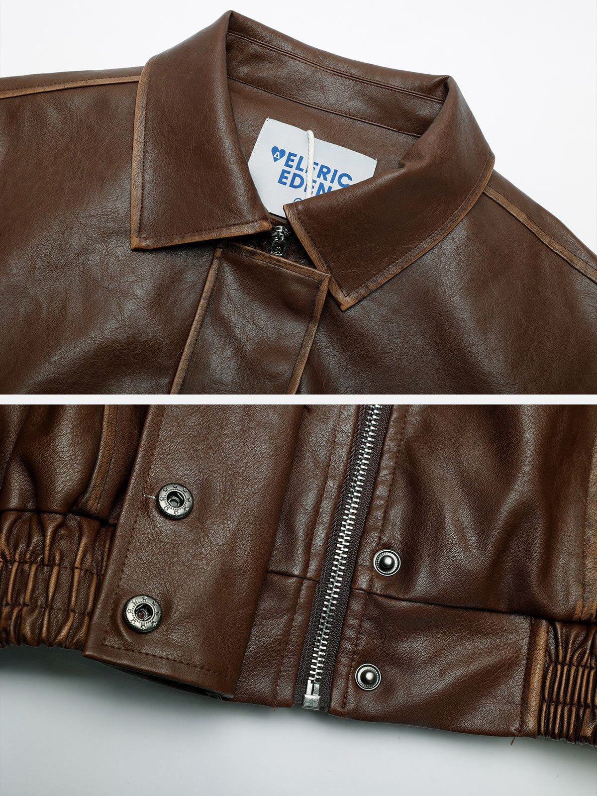 Aelfric Eden Line Patchwork Faux  Leather Jacket