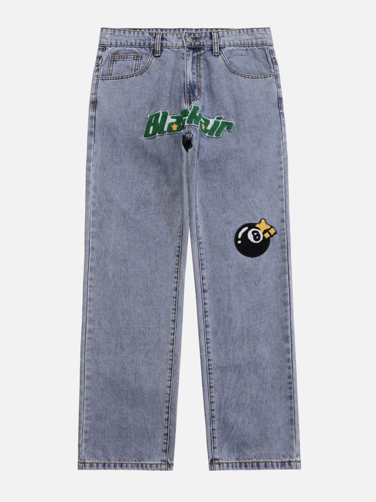 Aelfric Eden Vintage Flocked Letter Jeans