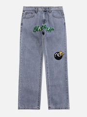 Aelfric Eden Vintage Flocked Letter Jeans
