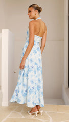 Mady Maxi Dress - Blue Floral