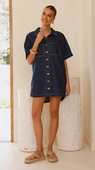 Rayna Denim Mini Dress - Indigo