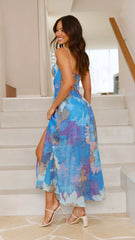 Rahima Maxi Dress - Blue Floral