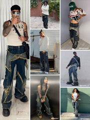 Aelfric Eden Distressed Effect Patchwork Star Denim Jeans