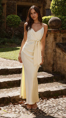 Yasmeen Tie Front Maxi Dress - Yellow