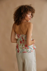 Kalel Floral Chiffon Babydoll Top