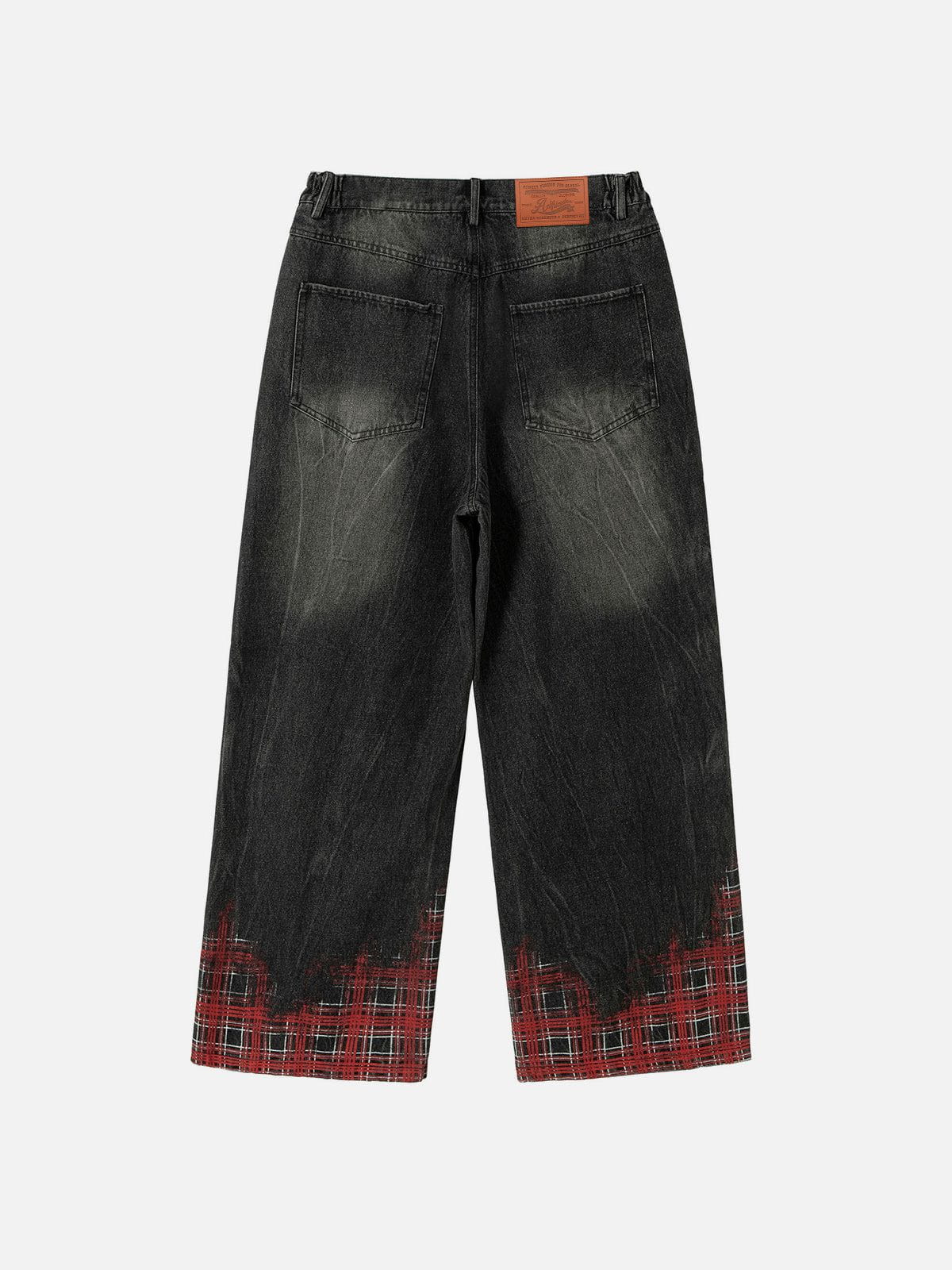 Aelfric Eden Plaid Washed Print Loose Jeans
