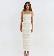 Sabrina Vintage Ruched Maxi Bodycon Dress