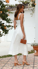 Indigo Midi Dress - White Denim