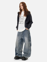 Aelfric Eden Deconstruction Patchwork Washed Barrel Jeans