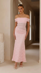 Tiarna Off The Shoulder Maxi Dress - Pink