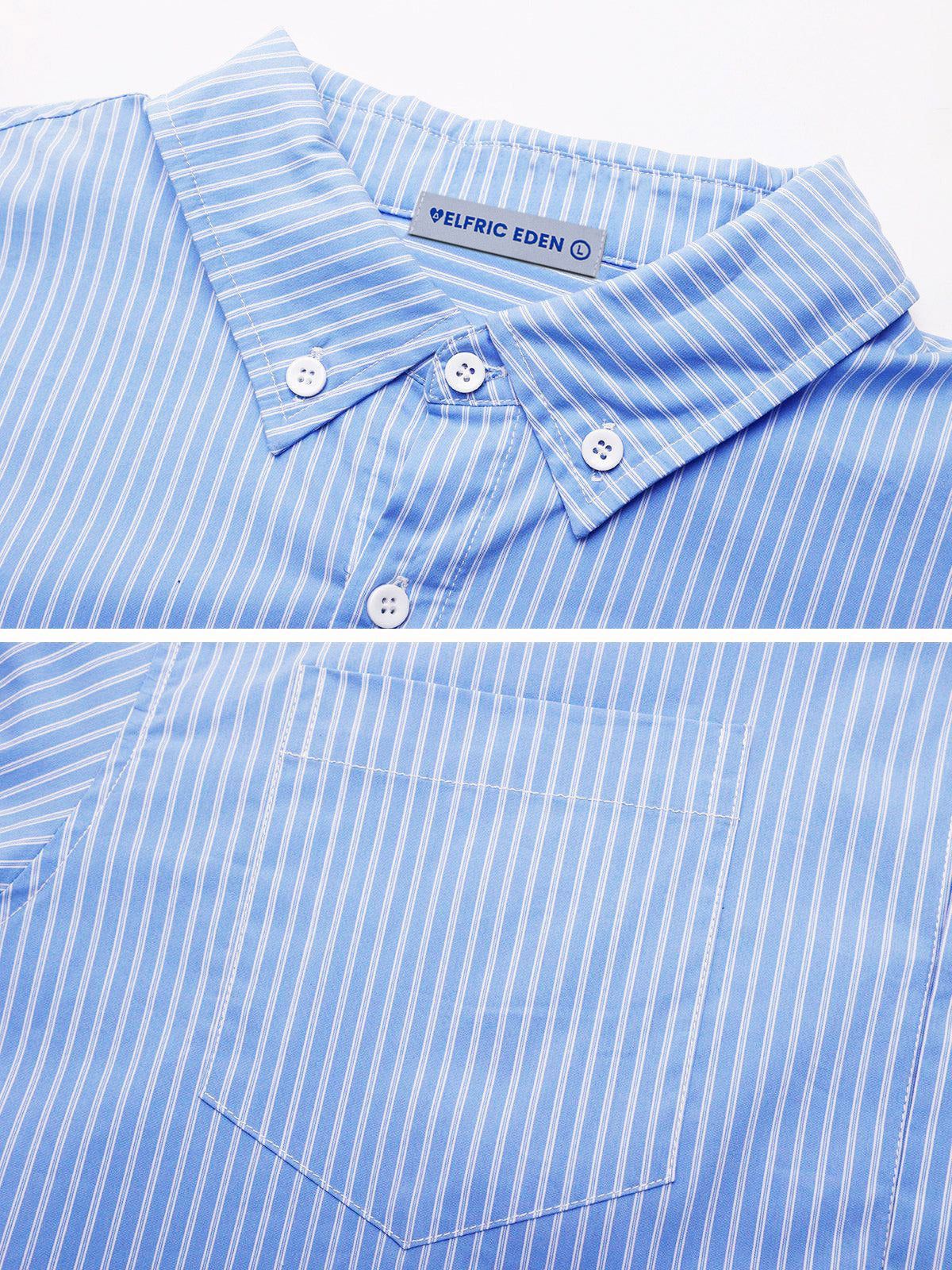City Of Love Detachable Sleeve Stripe Long Sleeve Shirt