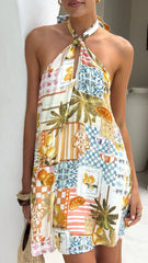 Maja Mini Dress - Las Palmas Print