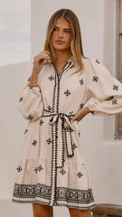 Delainey Mini Dress - Beige/Black