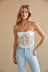 Field of Dreams Lace Bustier Top