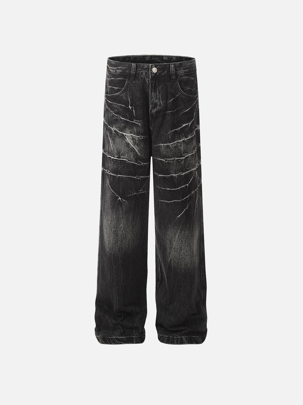 Aelfric Eden Washed Lightning Print Loose Jeans