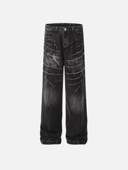 Aelfric Eden Washed Lightning Print Loose Jeans