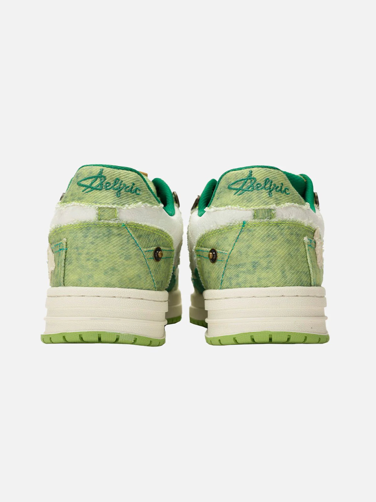 StarryClimb Patchwork Avocado Green Star Skate Shoes