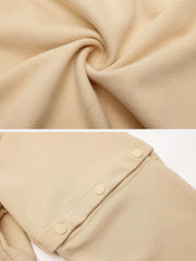 City of Love Button Detachable Sleeve Sweatshirt