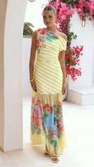 Vista Off Shoulder Maxi Dress - Positano Lemon