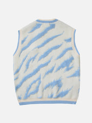 Aelfric Eden Flocking Zebra Pattern Sweater Vest