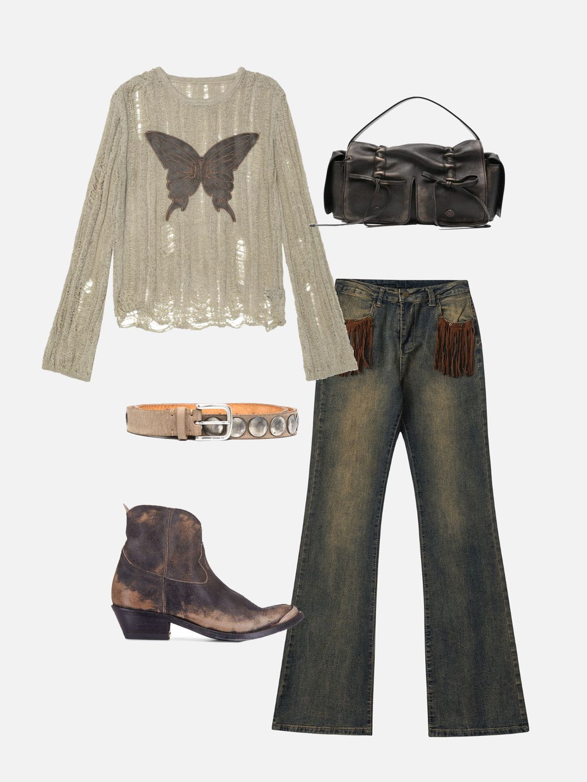 Aelfric Eden Embroidery Butterfly Cut-Out Sweater