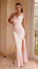 Iris Asymmetrical Maxi Dress - Pink