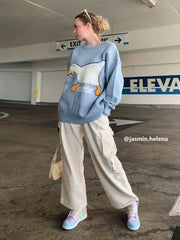 Aelfric Eden Cute Murder Goose Pattern Knit Sweater