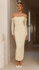 Kylie Maxi Dress Long Sleeve - Yellow