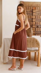 Ali Midi Dress - Chocolate