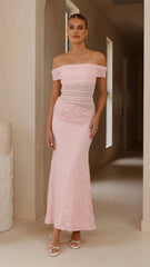 Tiarna Off The Shoulder Maxi Dress - Pink
