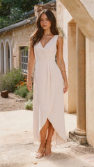 Pamela V Neck Maxi Dress - Ivory